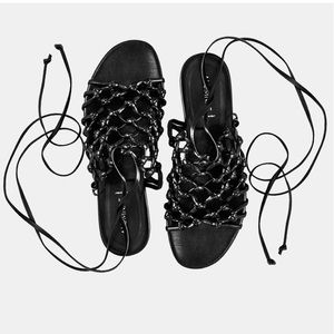 Alumnae Knotted Sandal Black Nappa